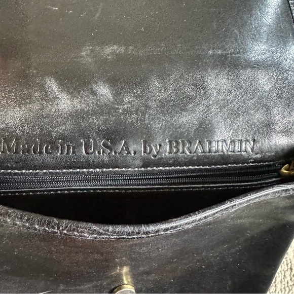 Vintage Brahmin Crocodile croc Embossed Leather Crossbody rectangle Bag small - Picture 5 of 10